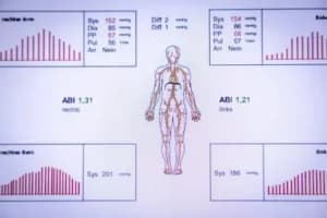Monitorbildschirm Daten einer ABI-Untersuchung darstellend